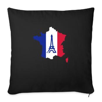 France - Sofa pillowcase 17,3'' x 17,3'' (45 x 45 cm) - black - Front