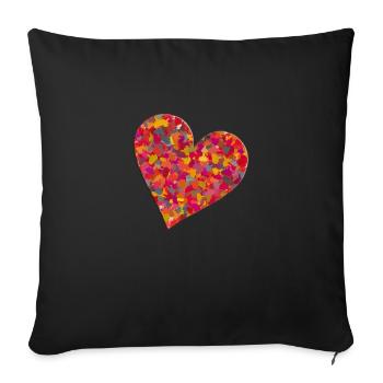 fuck you heart - Sofa pillowcase 17,3'' x 17,3'' (45 x 45 cm) - black - Front