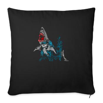 requin - Housse de coussin décorative 45 x 45 cm - noir - Devant
