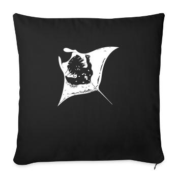 Manta Ray - devil rays - Sofa pillowcase 17,3'' x 17,3'' (45 x 45 cm) - black - Front