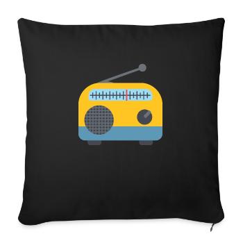 radio - Sofa pillowcase 17,3'' x 17,3'' (45 x 45 cm) - black - Front
