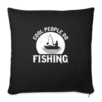 Cool people do fishing - Housse de coussin décorative 45 x 45 cm - noir - Devant