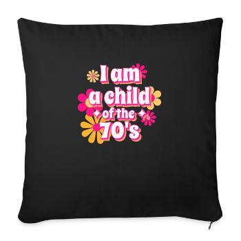 Je suis un enfant des années 70Original Design - Housse de coussin décorative 45 x 45 cm - noir - Devant