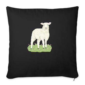 Brebis douce - Housse de coussin décorative 45 x 45 cm - noir - Devant