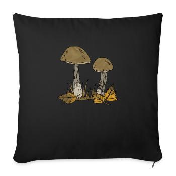 Champignons - Housse de coussin décorative 45 x 45 cm - noir - Devant