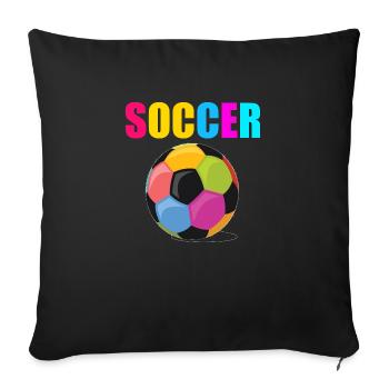 football - Housse de coussin décorative 45 x 45 cm - noir - Devant