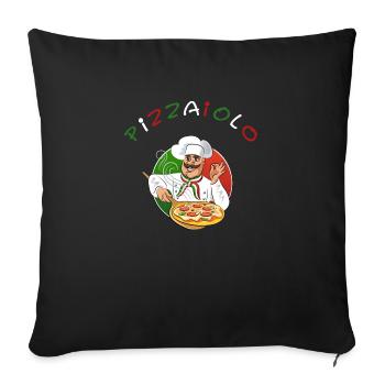 Pizzabäcker Pizzaiolo Pizza - Housse de coussin décorative 45 x 45 cm - noir - Devant