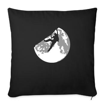 pleine lune et escalade - Housse de coussin décorative 45 x 45 cm - noir - Devant