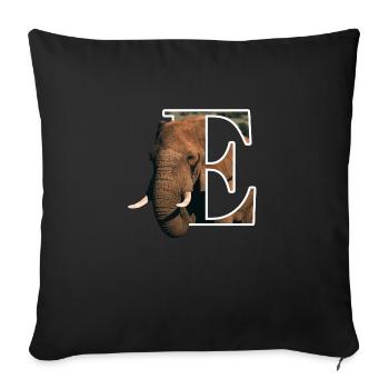 E Elephant Alphabet Tiere - Sofakissenbezug 45 x 45 cm - Schwarz - Vorne