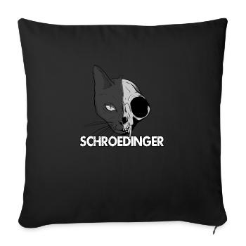 Le chat de Schrödinger - Housse de coussin décorative 45 x 45 cm - noir - Devant