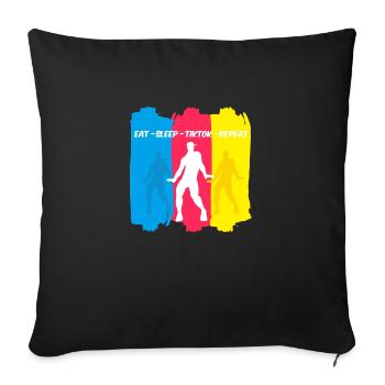 MANGER SOMMEIL TIKT0K RÉPÉTER - Housse de coussin décorative 45 x 45 cm - noir - Devant