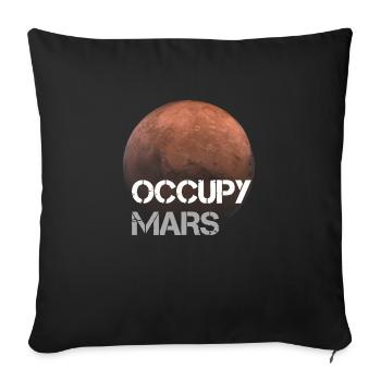 Occupy Mars Astronomy Science Gifts For Her - Sofa pillowcase 17,3'' x 17,3'' (45 x 45 cm) - black - Front