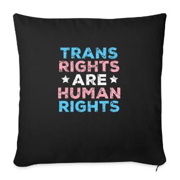 Trans Rights Are Human Rights LGBT Pride - Housse de coussin décorative 45 x 45 cm - noir - Devant