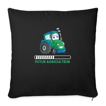 Futur agriculteur - Housse de coussin décorative 45 x 45 cm - noir - Devant