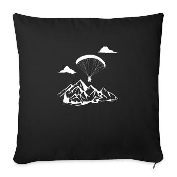 Paragliding over the mountains Paraglider Paraglider - Sofa pillowcase 17,3'' x 17,3'' (45 x 45 cm) - black - Front