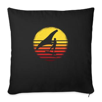 Wing Foiling Surf Foil Surfing Surfer - Sofa pillowcase 17,3'' x 17,3'' (45 x 45 cm) - black - Front