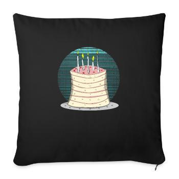 Cake Birthday Cake Cake - Sofa pillowcase 17,3'' x 17,3'' (45 x 45 cm) - black - Front