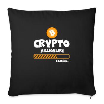 Crypto Millionaire - loading - Sofa pillowcase 17,3'' x 17,3'' (45 x 45 cm) - black - Front