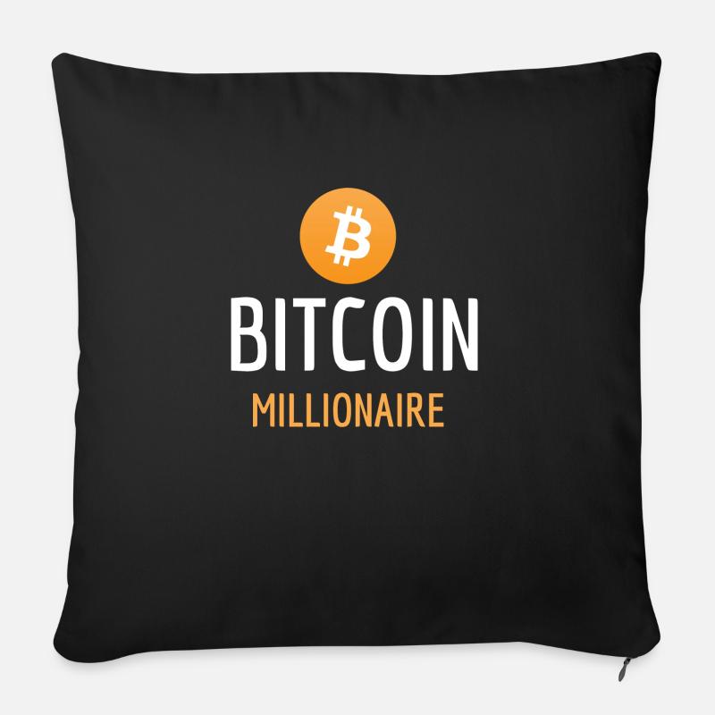 Bitcoin Millionaire - Sofakissenbezug 45 x 45 cm - Schwarz