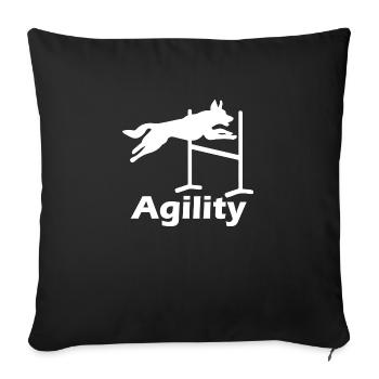 Dog dog agility - Sofa pillowcase 17,3'' x 17,3'' (45 x 45 cm) - black - Front