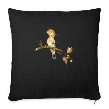 Oiseau coloré - Housse de coussin décorative 45 x 45 cm - noir - Devant