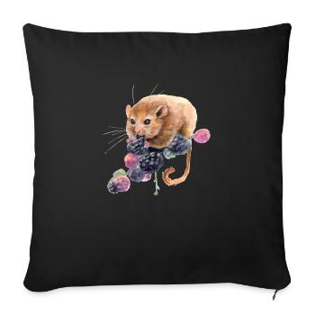 Hazel dormouse - Sofa pillowcase 17,3'' x 17,3'' (45 x 45 cm) - black - Front