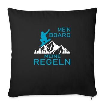 Snowboard Snowboarder - Sofakissenbezug 45 x 45 cm - Schwarz - Vorne
