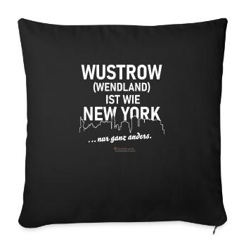 Wustrow Wendland - Sofakissenbezug 45 x 45 cm - Schwarz - Vorne