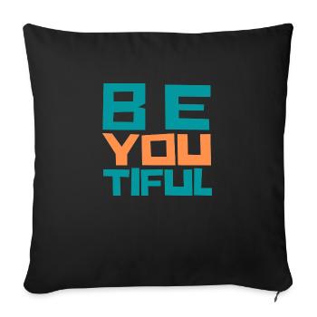 BE YOU TIFUL - Housse de coussin décorative 45 x 45 cm - noir - Devant
