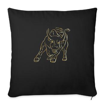 Taureau / Wall Street Haussier / Bourse / Lambo - Housse de coussin décorative 45 x 45 cm - noir - Devant