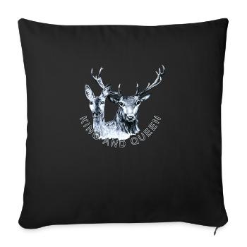 Cerfs et doses - Housse de coussin décorative 45 x 45 cm - noir - Devant