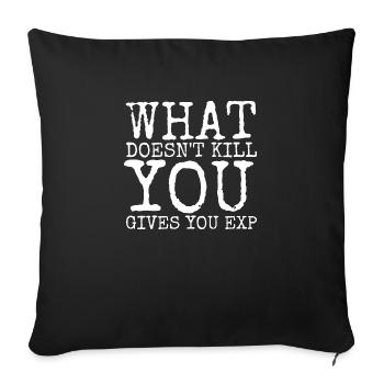 quote play rpg gamers computer earth competition - Sofa pillowcase 17,3'' x 17,3'' (45 x 45 cm) - black - Front