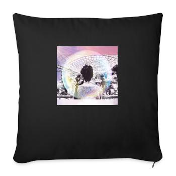 Girl in Shopping Mall - Sofa pillowcase 17,3'' x 17,3'' (45 x 45 cm) - black - Front