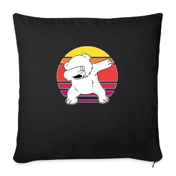 dab dabbing polar bear cool bear climate polar bear art - Sofa pillowcase 17,3'' x 17,3'' (45 x 45 cm) - black - Front