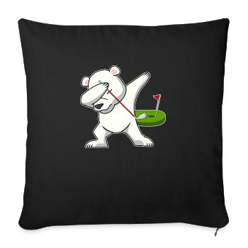 dab dabbing polar bear golf cute golf club animals art - Sofa pillowcase 17,3'' x 17,3'' (45 x 45 cm) - black - Front