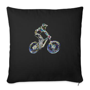MTB downhill mountain bike - Sofa pillowcase 17,3'' x 17,3'' (45 x 45 cm) - black - Front
