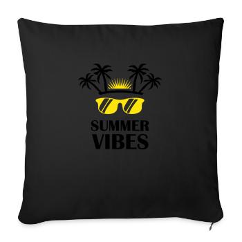 Ambiance estivale - Housse de coussin décorative 45 x 45 cm - noir - Devant