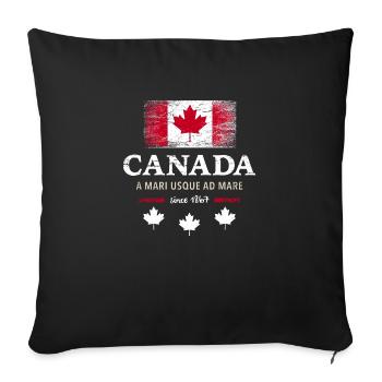 Canada Fahne Kanada Nordamerika Maple Leaf Flagge - Sofakissenbezug 45 x 45 cm - Schwarz - Vorne