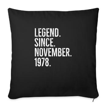 Légende depuis novembre 1978 - Housse de coussin décorative 45 x 45 cm - noir - Devant