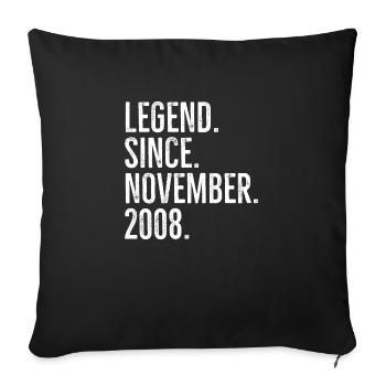 Légende depuis novembre 2008 - Housse de coussin décorative 45 x 45 cm - noir - Devant