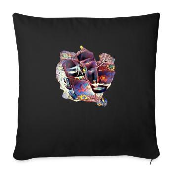 forever love - Sofa pillowcase 17,3'' x 17,3'' (45 x 45 cm) - black - Front