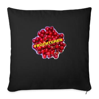 TOMZOFF Früchtchen - Sofakissenbezug 45 x 45 cm - Schwarz - Vorne