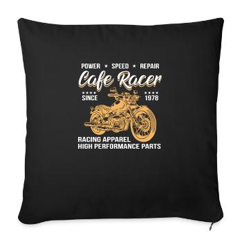 Cafe Racer T-Shirt - Housse de coussin décorative 45 x 45 cm - noir - Devant