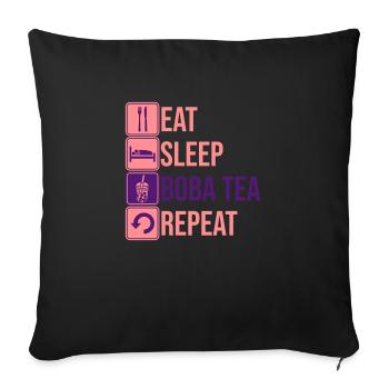 Manger sleep Boba Tea - Housse de coussin décorative 45 x 45 cm - noir - Devant