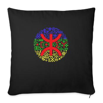 AMAZIGH MOTIVE BERBERE Z AMAZIGH BERBER FLAGGE - Sofakissenbezug 45 x 45 cm - Schwarz - Vorne