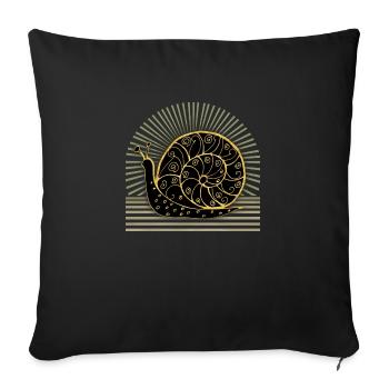 Escargot - Housse de coussin décorative 45 x 45 cm - noir - Devant