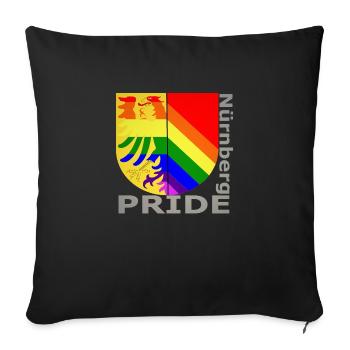 Nürnberg Queer Gay Pride CSD - Sofakissenbezug 45 x 45 cm - Schwarz - Vorne