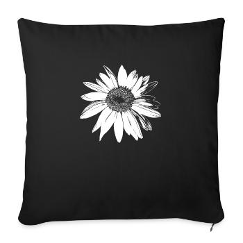 Pâquerette - Housse de coussin décorative 45 x 45 cm - noir - Devant