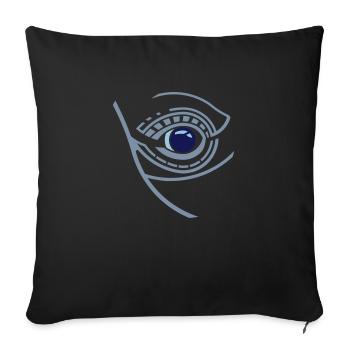 logo de l’œil de baleine - Housse de coussin décorative 45 x 45 cm - noir - Devant