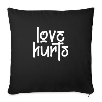 love hurts love font funny saying - Sofa pillowcase 17,3'' x 17,3'' (45 x 45 cm) - black - Front